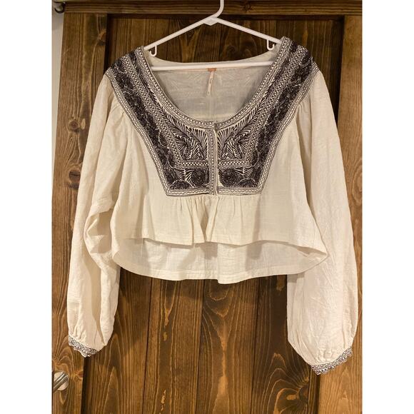 Free People Iggie Embroidered Crop Top - Picture 1 of 6